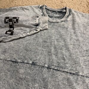 Spirit Jersey Snow Summit Acid Wash Gray Long Sleeve Shirt Size Small